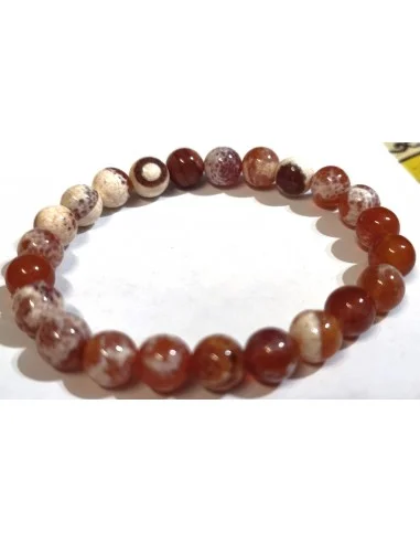Agate de feu 8mm bracelet