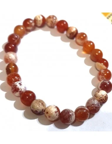 Agate de feu 8mm bracelet homme