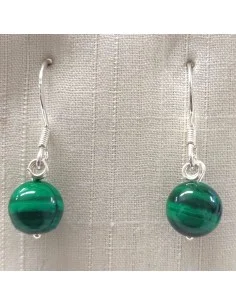 Malachite boucles doreilles 8mm