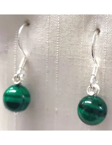 Malachite boucles doreilles 8mm