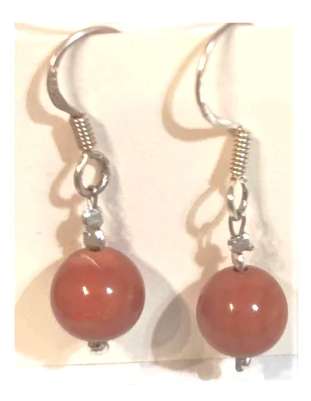 Boucles Jaspe rouge 8mm pendantes