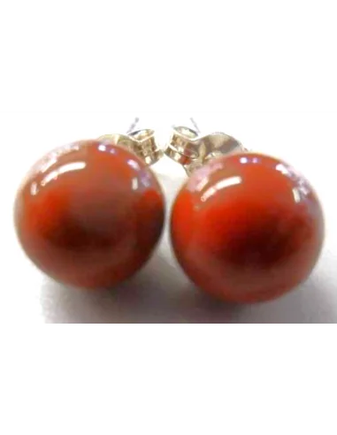 Jaspe rouge boucles 8mm