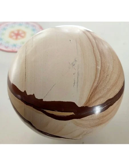 Sphère pierre jaspe paysage 10cm.