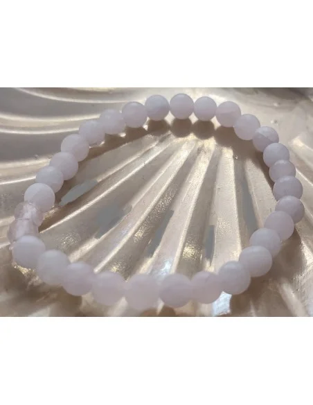 Quartz rose brut 6mm bracelet