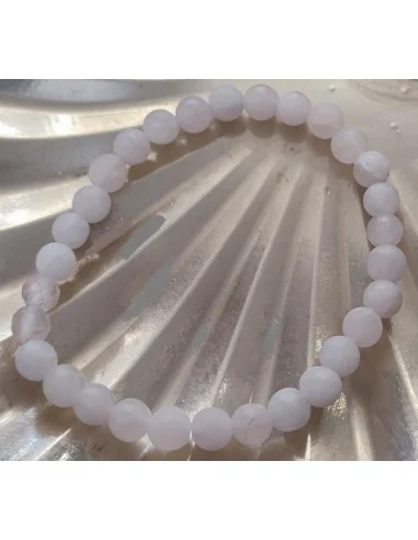 Quartz rose brut 6mm bracelet