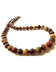 Collier Oeil de tigre, faucon, taureau 8mm 2