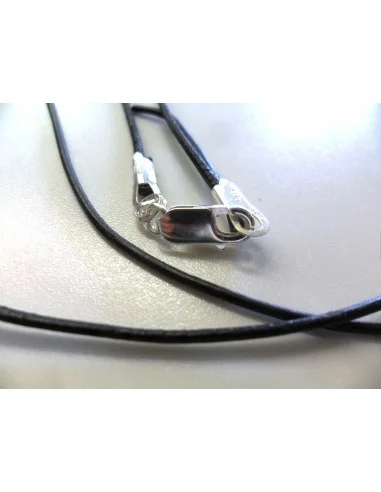 Cordon en cuir avec fermoir argent