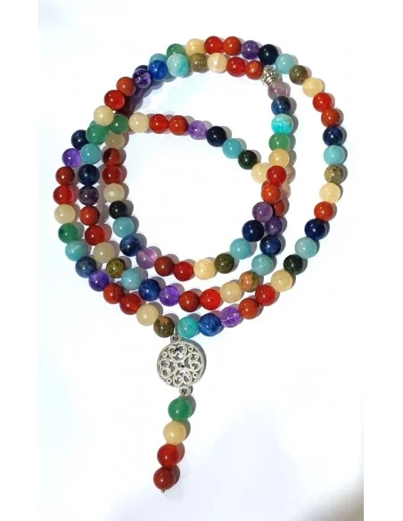 Mala tibétain en pierres chakras