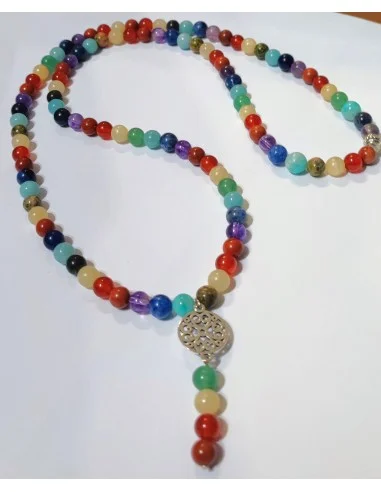 Mala tibétain en pierres chakras