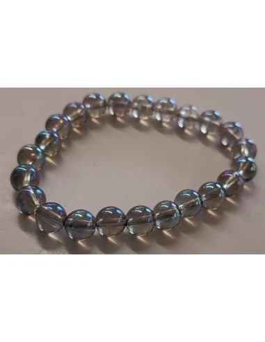 Bracelet aqua aura bleu sibérien 8mm