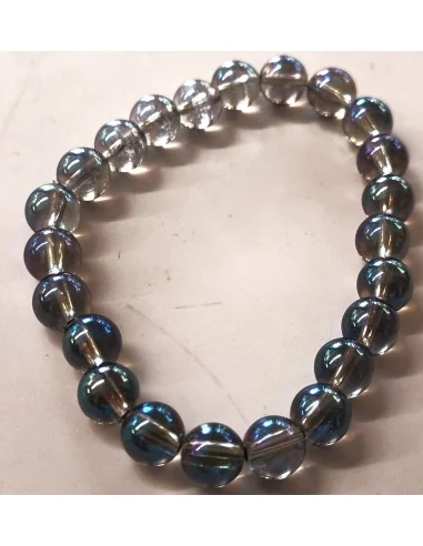 Bracelet aqua aura bleu sibérien 8mm