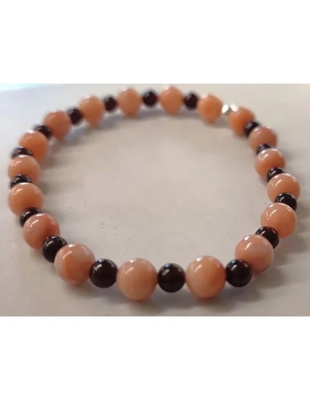 Bracelet en grenat et pierre du soleil