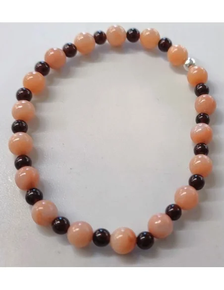 Bracelet en grenat et pierre du soleil