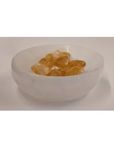 Coupelle de sélenite avec citrines 2