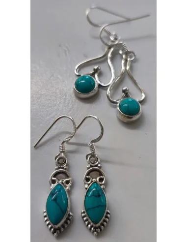 Boucles d'oreilles Turquoise argent