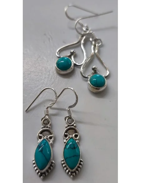Boucles d'oreilles Turquoise argent