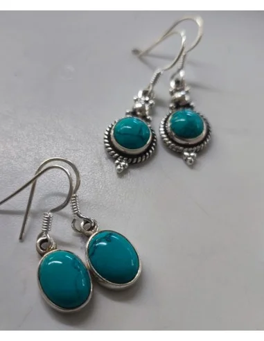 Boucles d'oreilles Turquoise argent