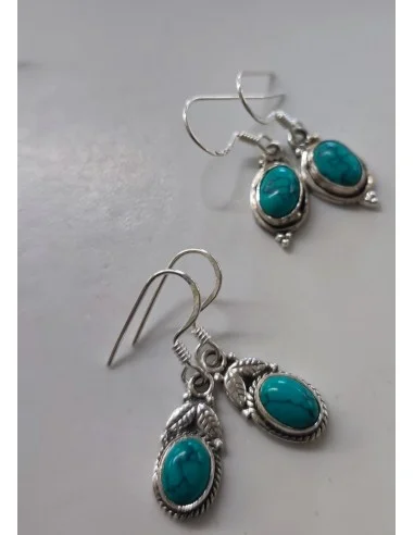 Boucles d'oreilles Turquoise argent