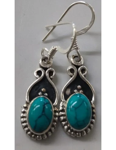 Boucles d'oreilles Turquoise argent