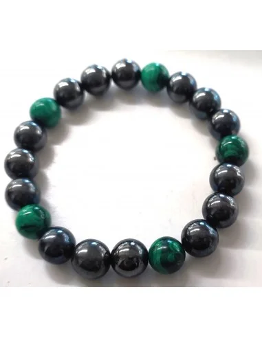 Bracelet malachite et magnétite 10mm