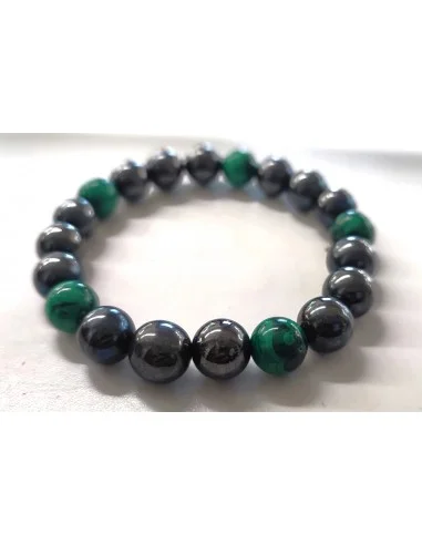 Bracelet malachite et magnétite 10mm