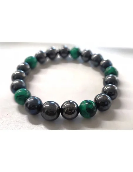 Bracelet malachite et magnétite 10mm