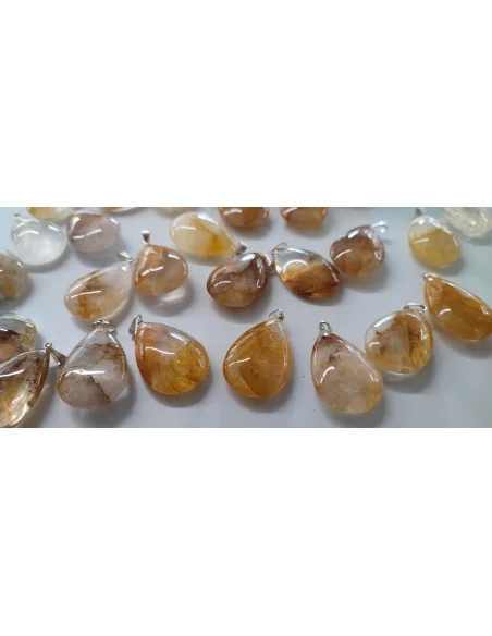 Pendentif guérisseur doré en forme de goûte