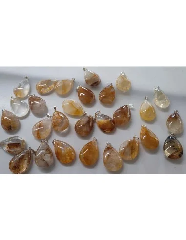 Pendentif guérisseur doré en forme de goûte