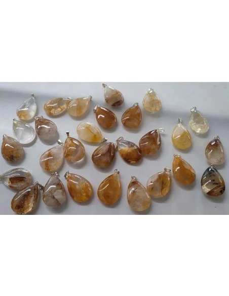 Pendentif guérisseur doré en forme de goûte