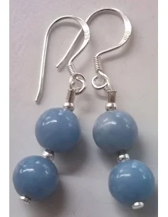 Boucles d'oreilles en Angélite, argent 2