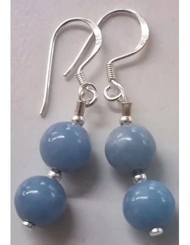 Boucles d'oreilles en Angélite, argent