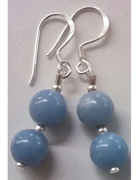 Boucles d'oreilles en Angélite, argent