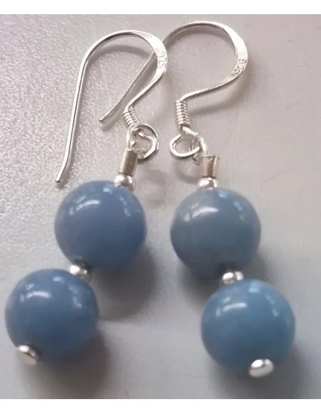 Boucles d'oreilles en Angélite, argent