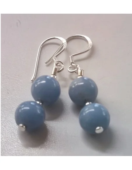 Boucles d'oreilles en Angélite, argent