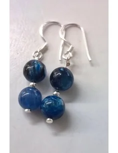 Cyanite 8mm Boucles d'oreilles en Argent 2