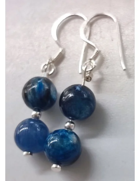 Cyanite 8mm Boucles d'oreilles en Argent