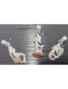 Pendentif sirene opale noble argent 2