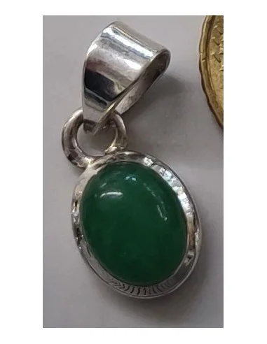 Jade imperiale 10mm argent pendentif