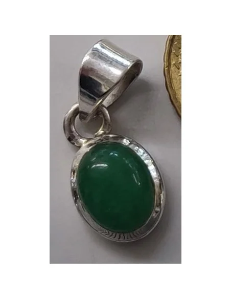 Jade imperiale 10mm argent pendentif