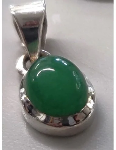 Jade imperiale 10mm argent pendentif