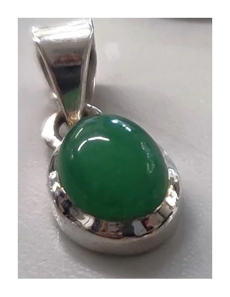 Jade imperiale 10mm argent pendentif