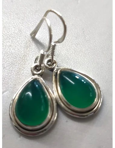 Boucles d'oreilles Jade imperiale montée en argent