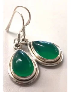 Boucles d'oreilles Jade imperiale montée en argent 2