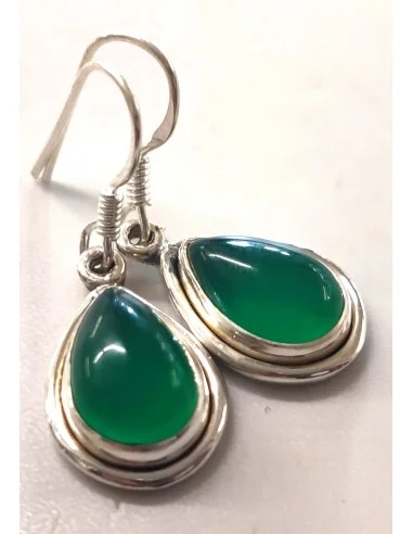 Boucles d'oreilles Jade imperiale montée en argent