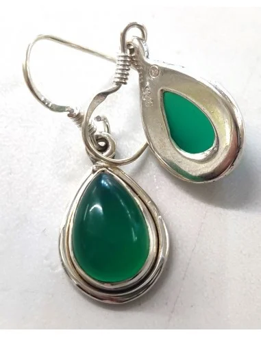 Boucles d'oreilles Jade imperiale montée en argent
