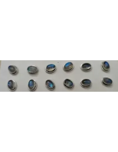 Boucles pouces Labradorites bleues argent