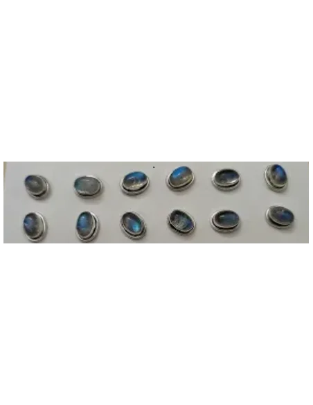 Boucles pouces Labradorites bleues argent
