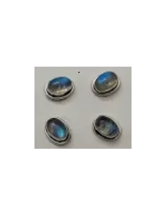 Boucles pouces Labradorites bleues argent