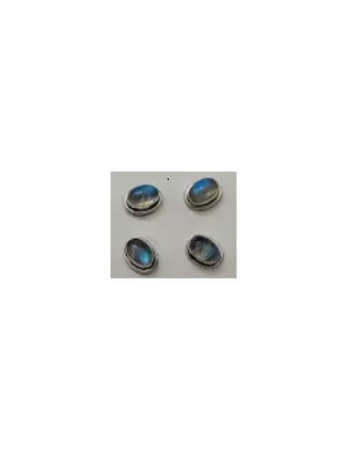 Boucles pouces Labradorites bleues argent