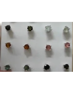 Boucles d'oreilles en tourmalines couleurs